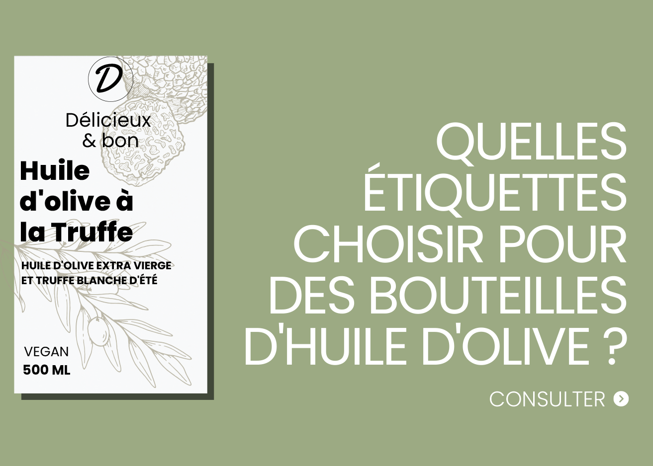 Etiquette adhésive pour huile d'olive