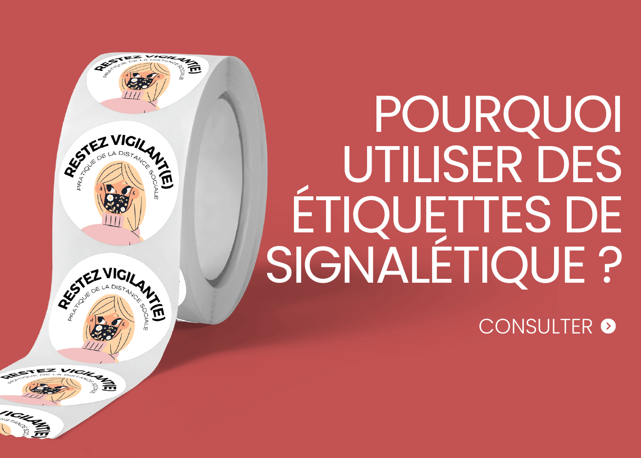 Etiquette adhésive signaletique