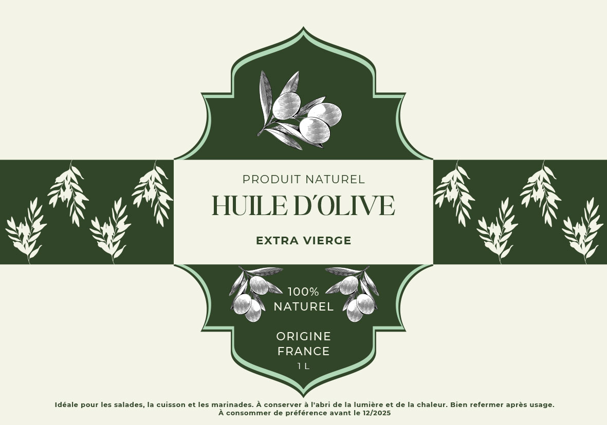 etiquette huile d'olive 