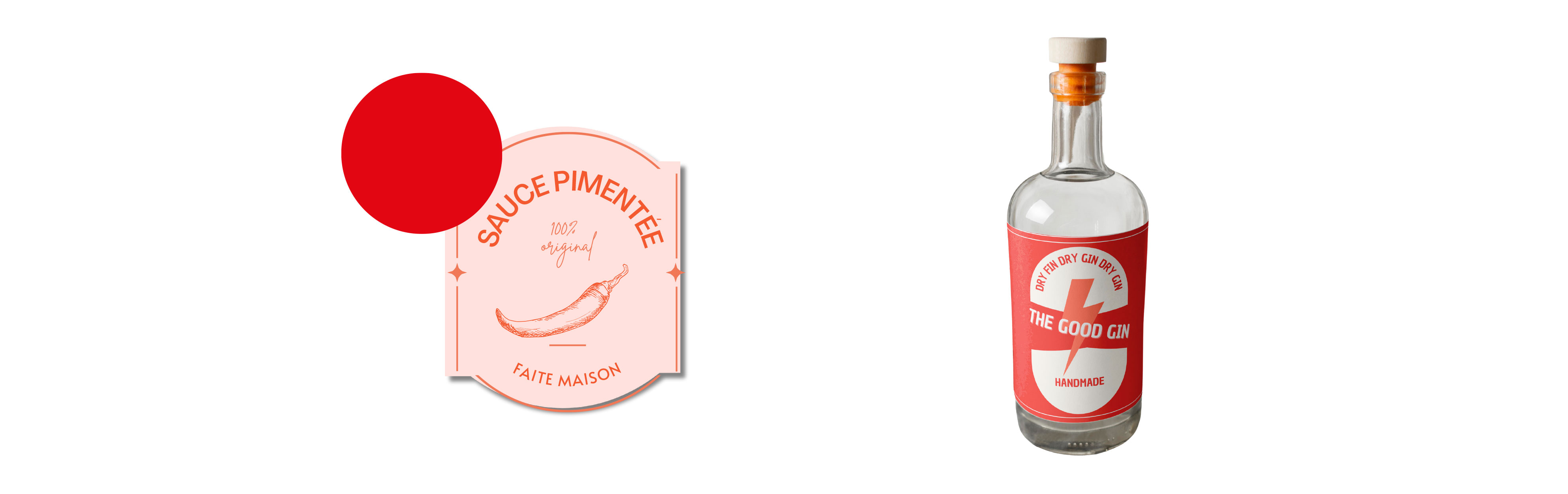 etiquette rouge pour produits alimentaires