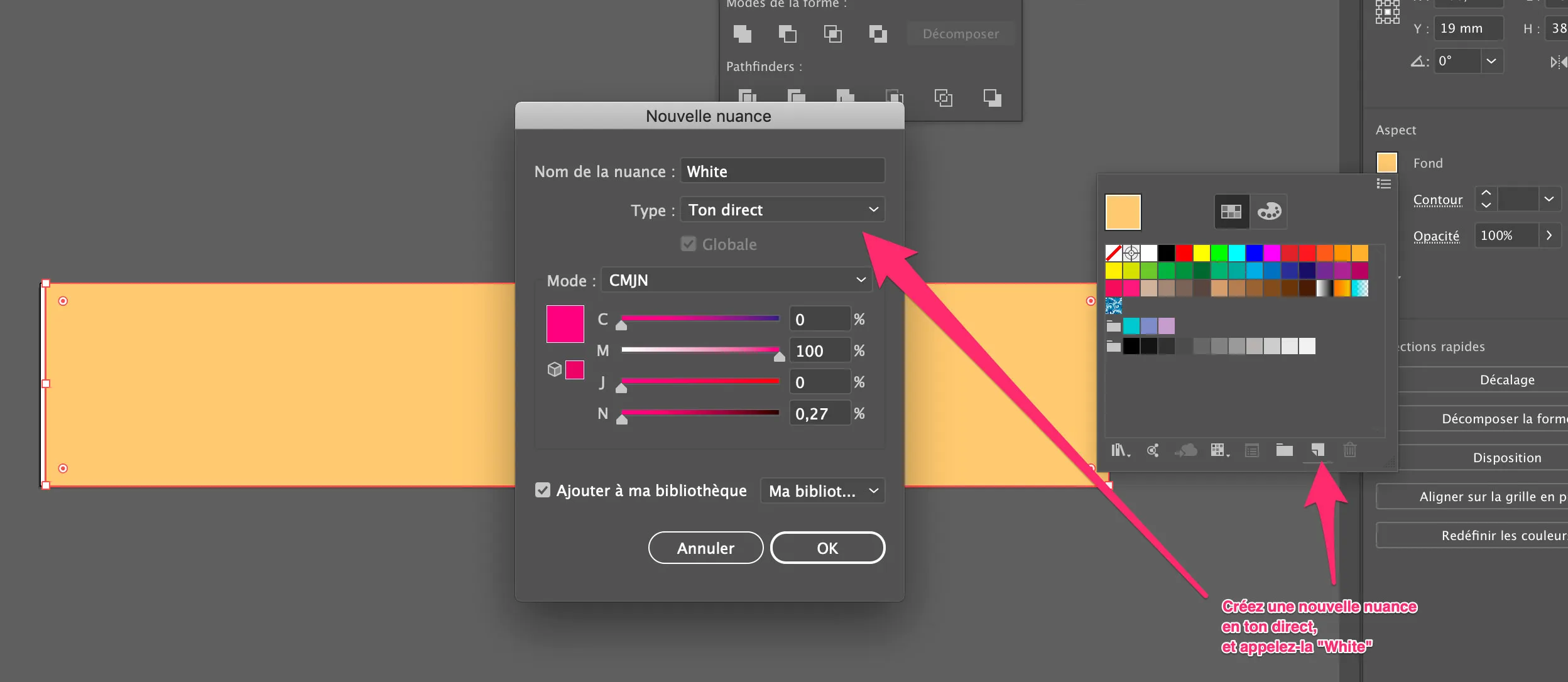Calque blanc de soutien dans Illustrator